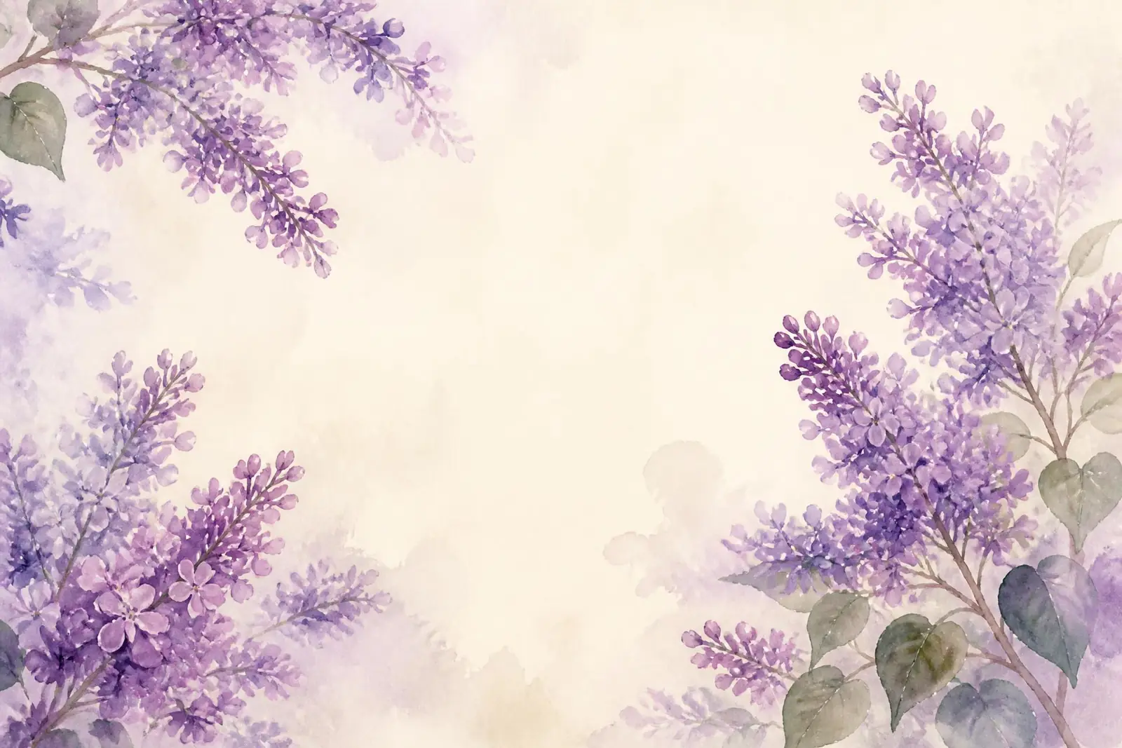 Watercolour lilac blossoms